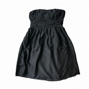 LOVESTITCH silk blend black strapless dress size